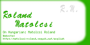 roland matolcsi business card